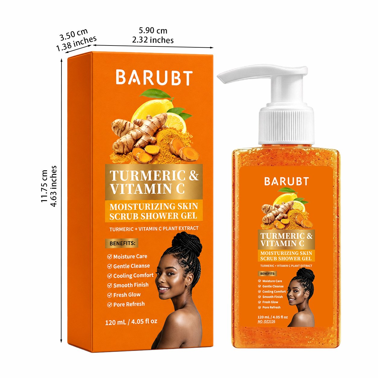 Turmeric & Vitamin C Moisturizing Exfoliating Shower Gel