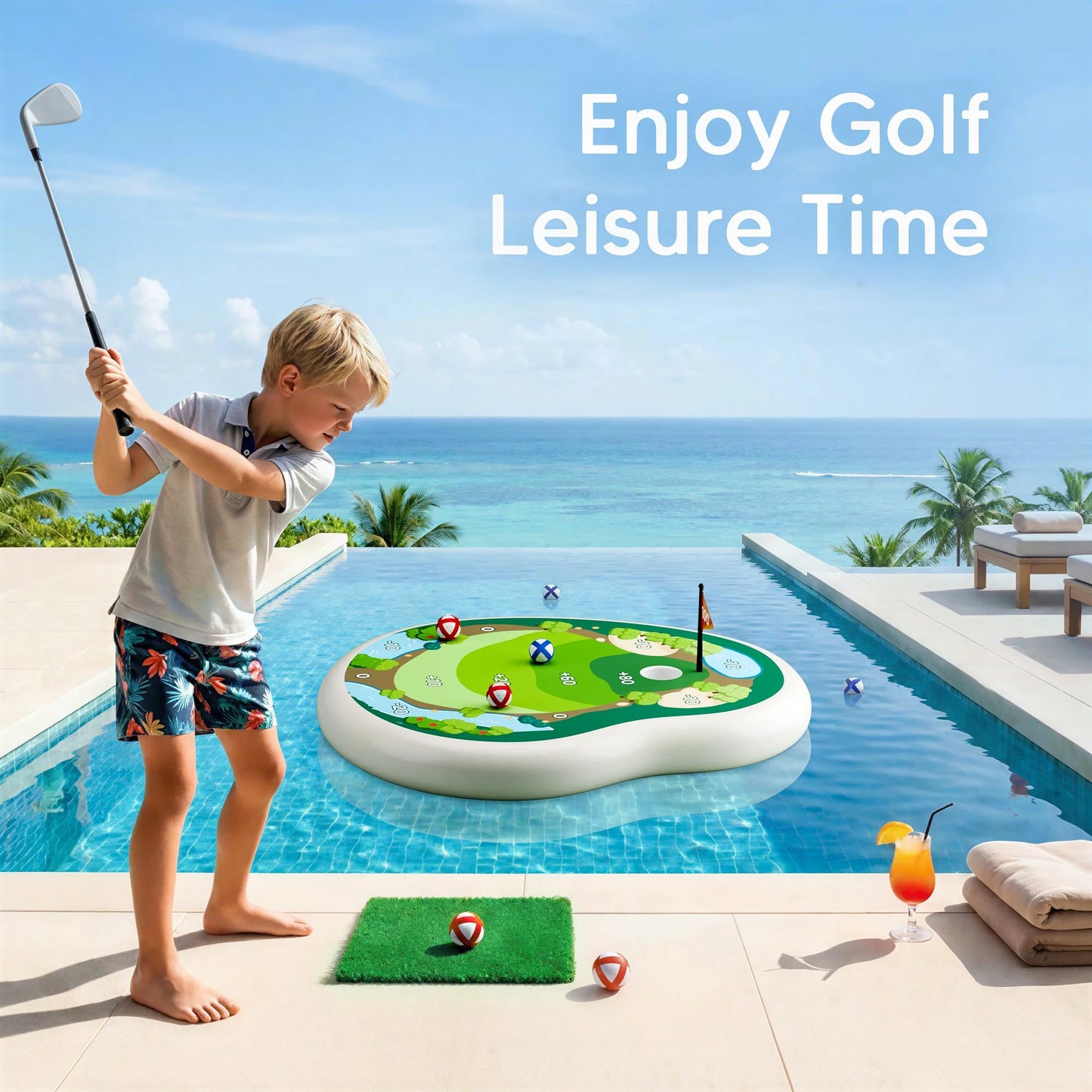 Kids Inflatable Golf Pool Toys-Free shipping