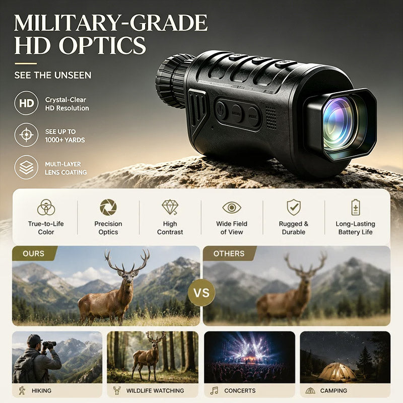 🌙 Ai15 HD Thermal Monocular | 384×288 Pixels | 8000m Range | 10H Battery Life