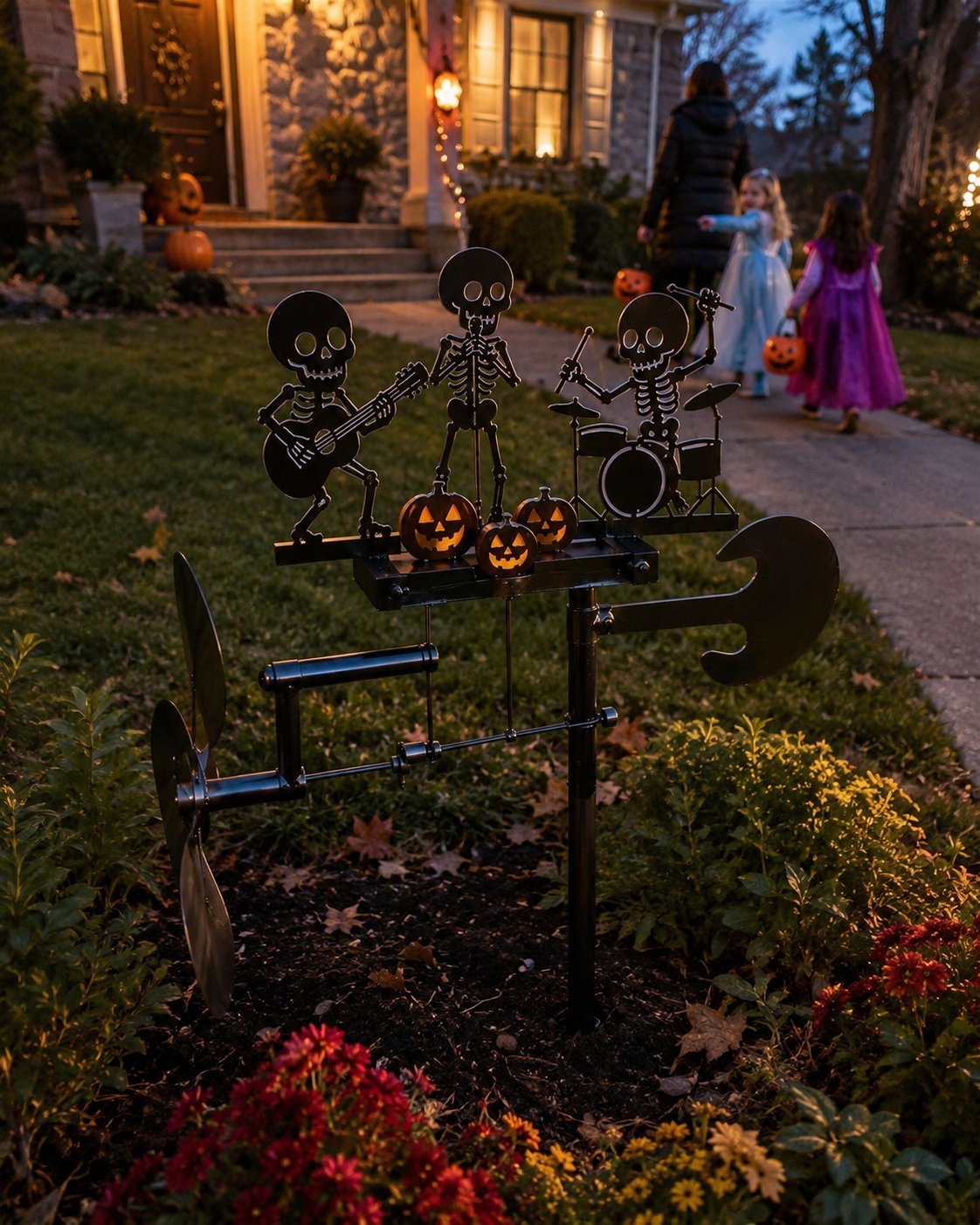 Halloween Skeleton Band Kinetic Wind Spinner