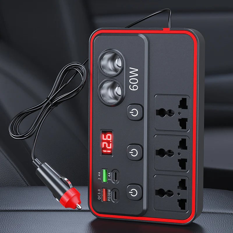 🔥HOT SALE 49% OFF✨🚗Multifunctional Car Charger with AC Outlets & USB