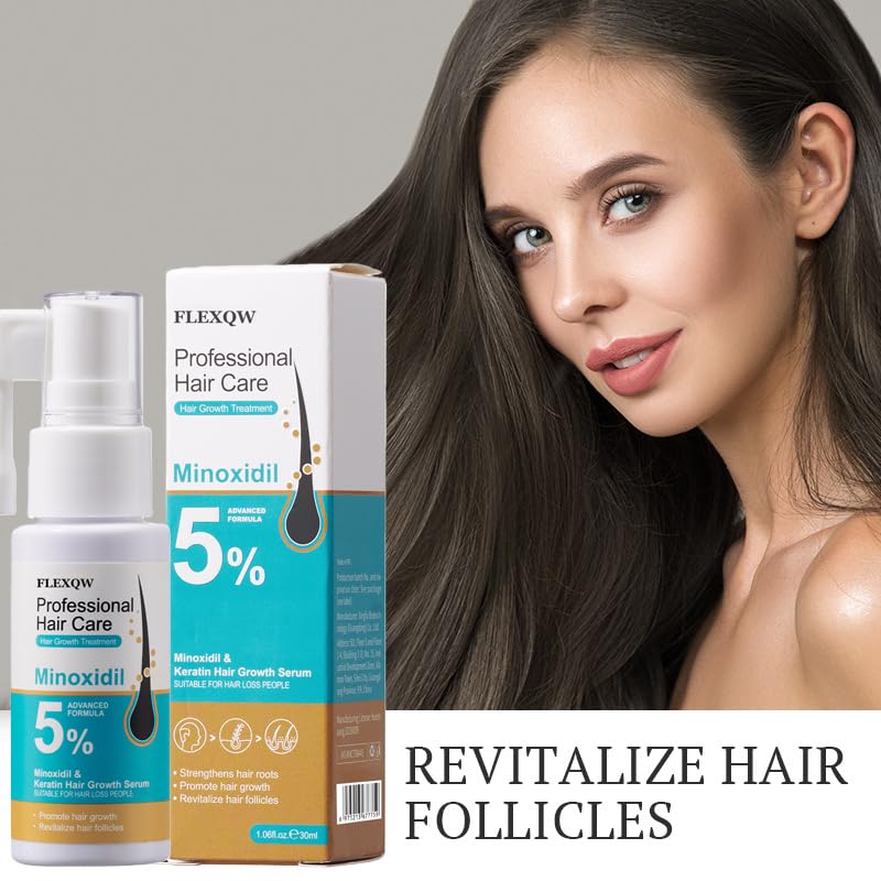 🔥HOT SALE🔥5% Minoxidil Scalp Massage Spray,Professional Hair Care Minoxidil, Keratin Hair Growth Serum for Men & Women,Fast Regrowth & Strengthens Hair Roots 30ML
