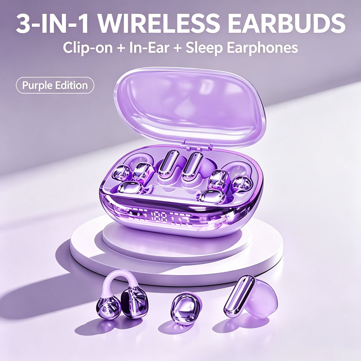 3-in-1 Bluetooth Wireless Earbuds with Chargeable Power Bank Case