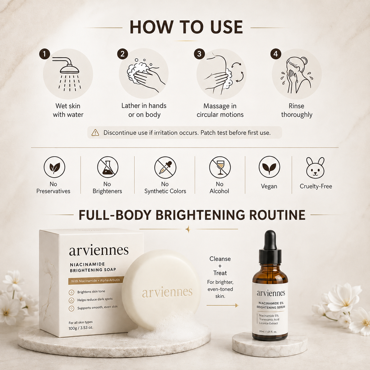 🧴Brightening niacinamide soap for dark spots, pigmentation issues, and freckles.