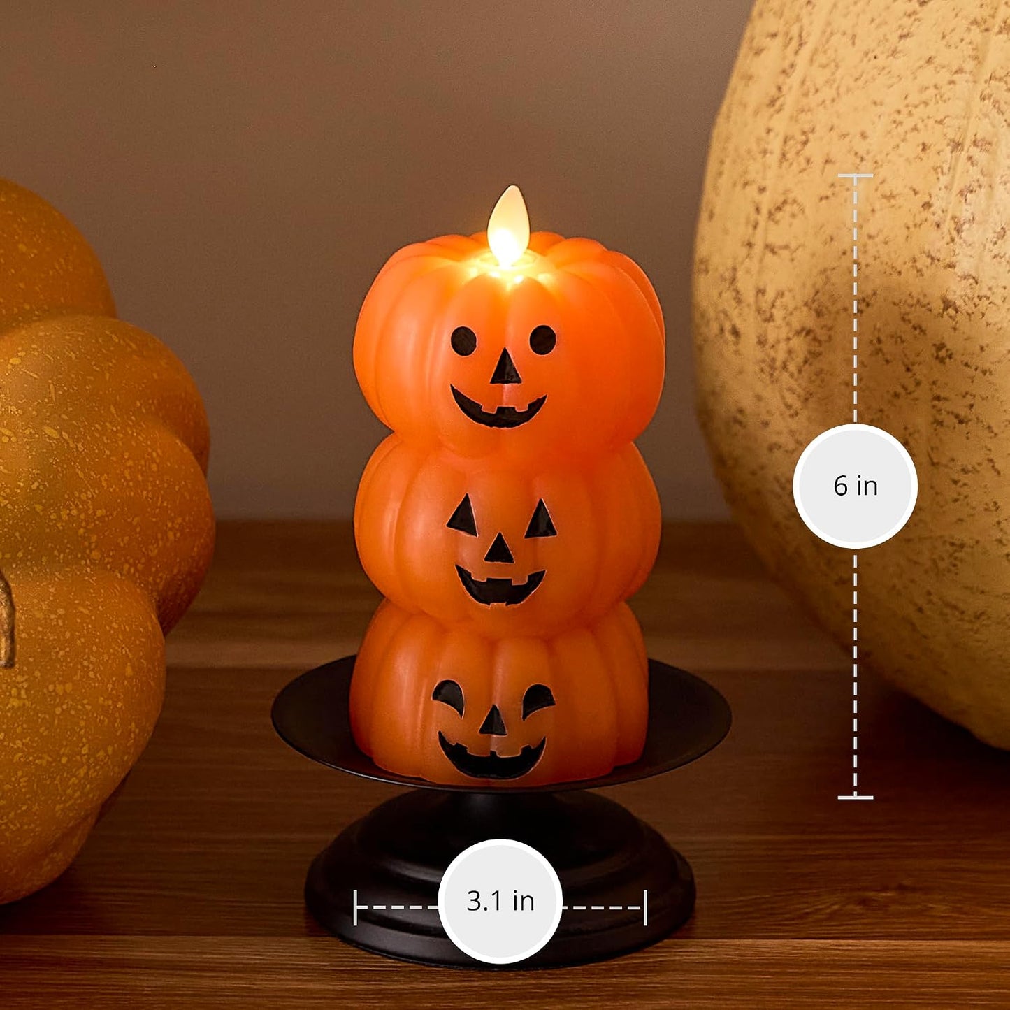 ππ―οΈ STACKED JACK-O'-LANTERNS FLAMELESS LED CANDLE