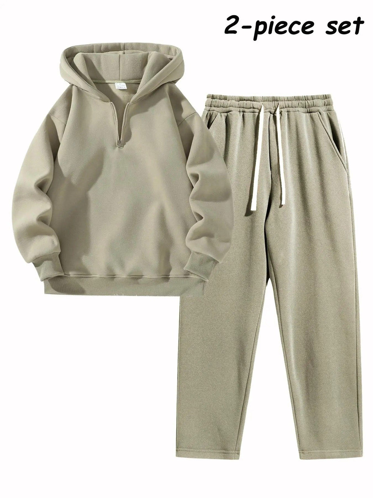 Men's Plain Two-piece Casual Sporty Sweatsuit Set