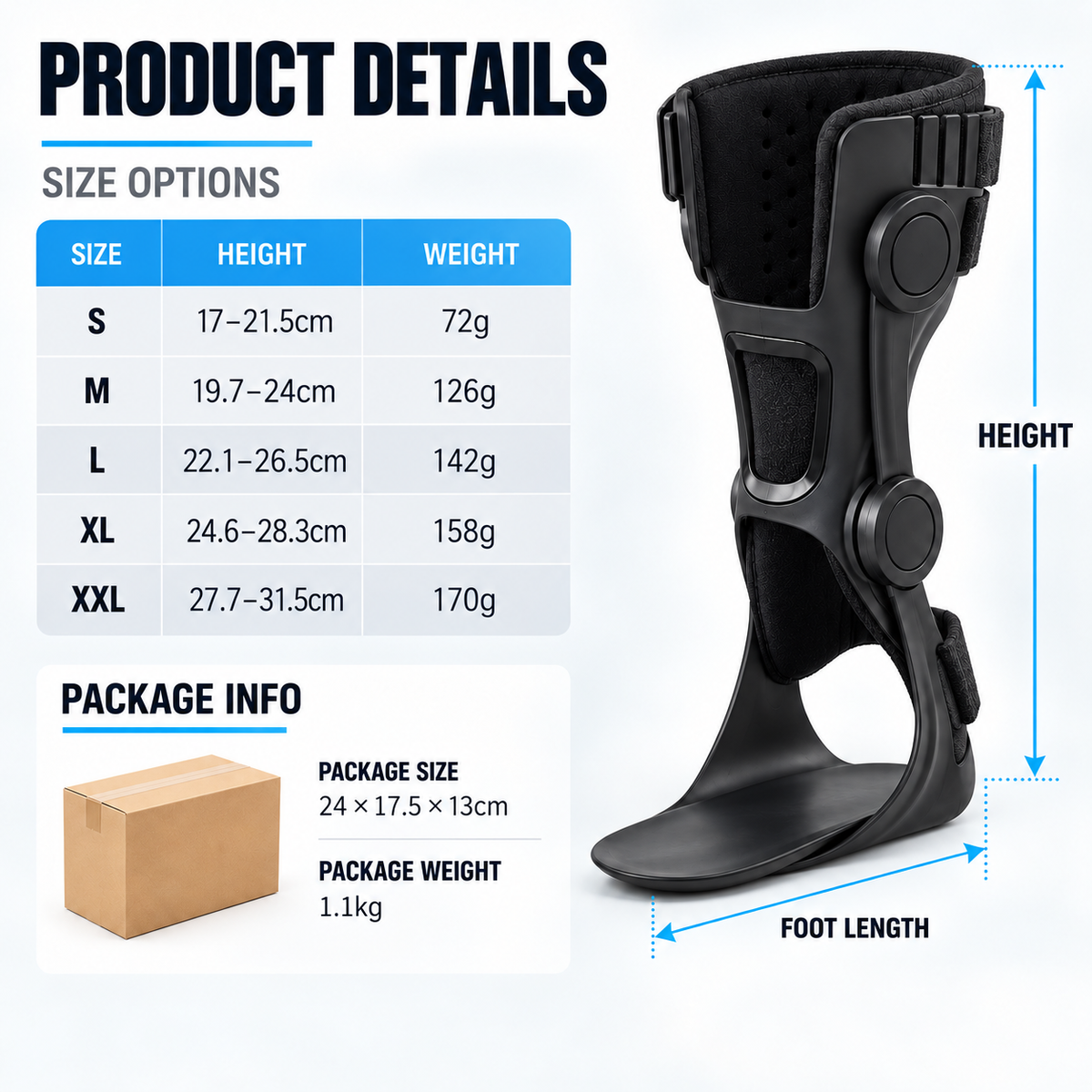 ๐ฆถ Toe Lift Foot Support Brace โ Ankle Stabilizer for Drop Foot, Walking Assist & Daily Mobility โจ