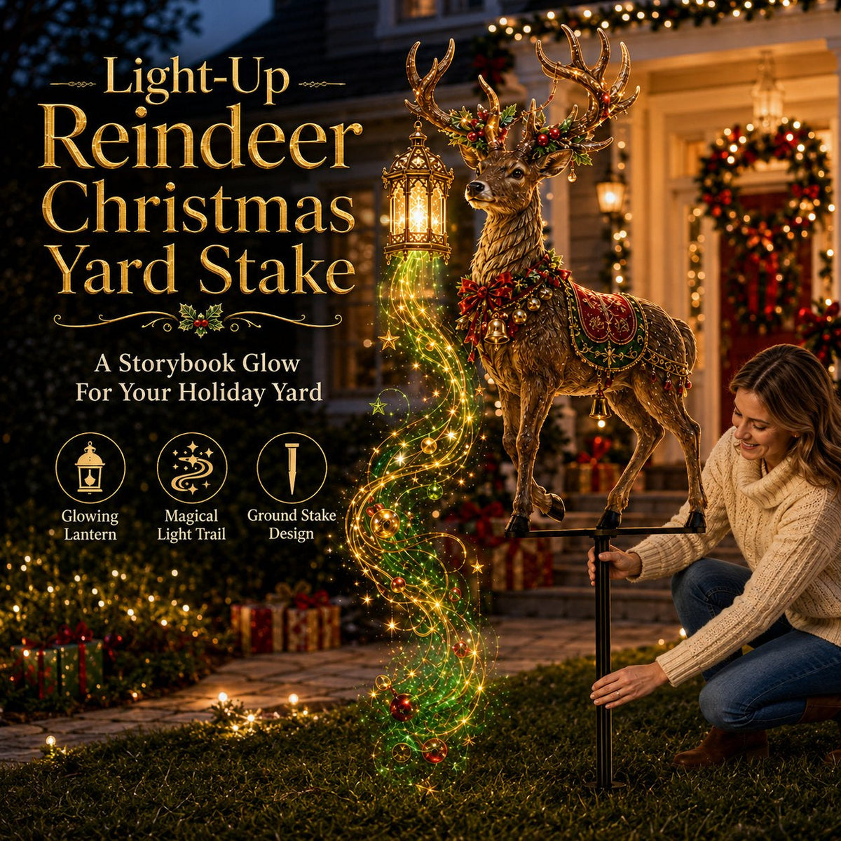 โจ Light-Up Christmas Reindeer Yard Stake ๐ฆ