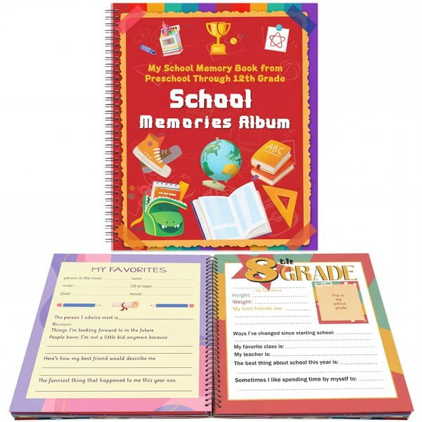 Preschool Memory Book – Kids School Years Keepsake Photo Album