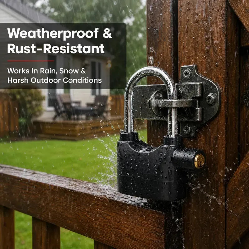 ⭐Anti-theft alarm padlock (including hasp), aluminum alloy material