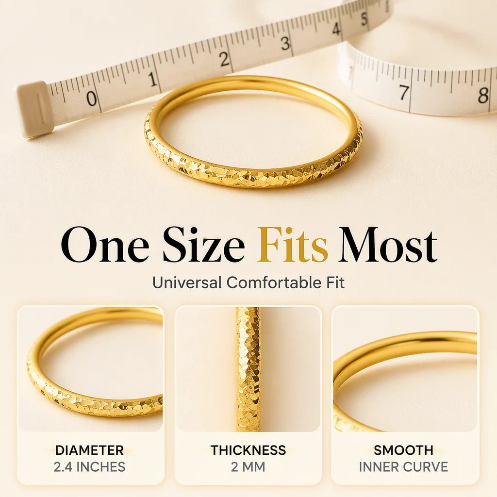✨18K Gold Bangle Bracelet for Women – Elegant Everyday Jewelry