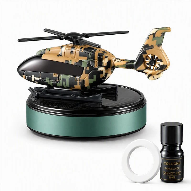 🔥HOT SALE 49% OFF✨Solar Helicopter Aromatherapy Diffuser – Spins in Light, Refillable Scent Pads, for Car & Home🚁