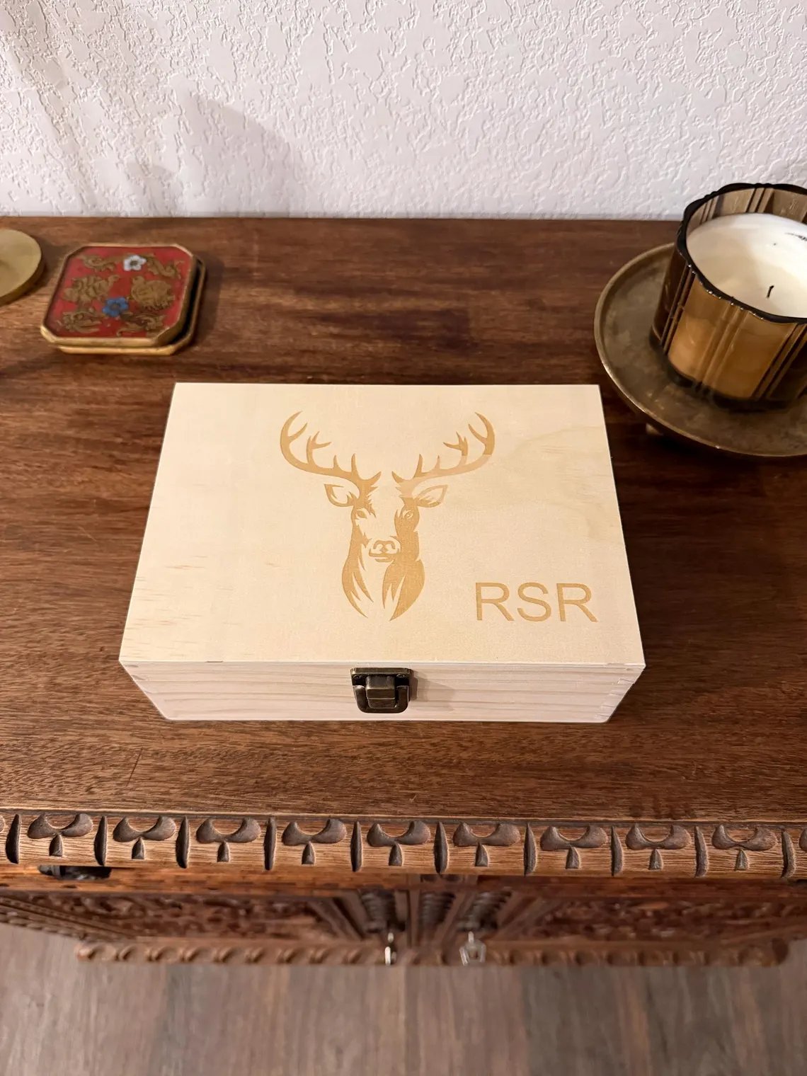 100% Handcrafted Solid Wood Hunting Memory Box