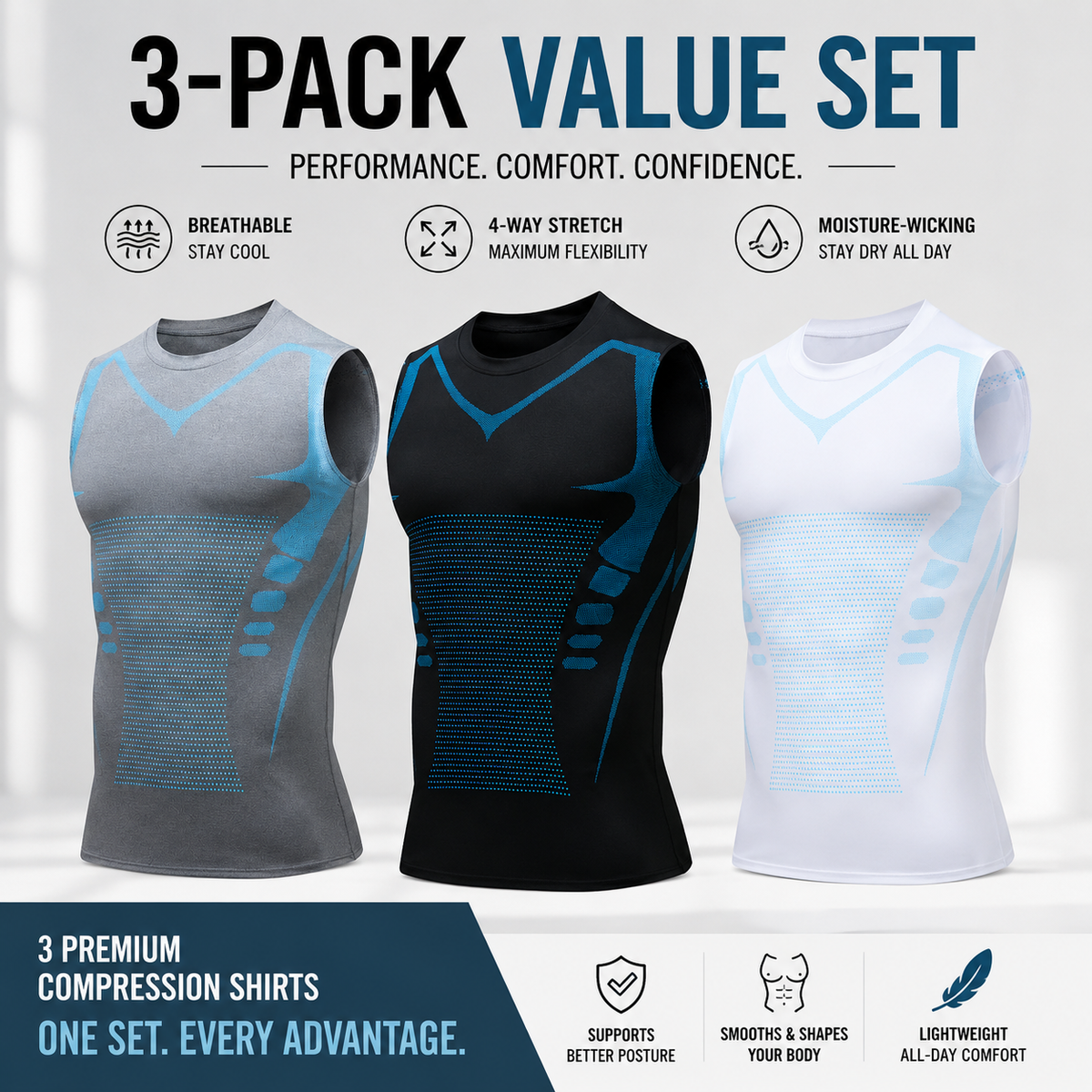 💪🔥Men's Slimming Compression Vest | Posture Corrector Base Layer