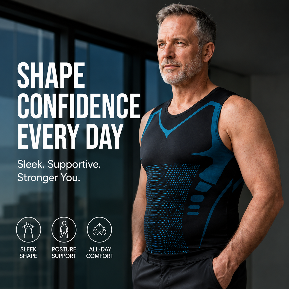 💪🔥Men's Slimming Compression Vest | Posture Corrector Base Layer