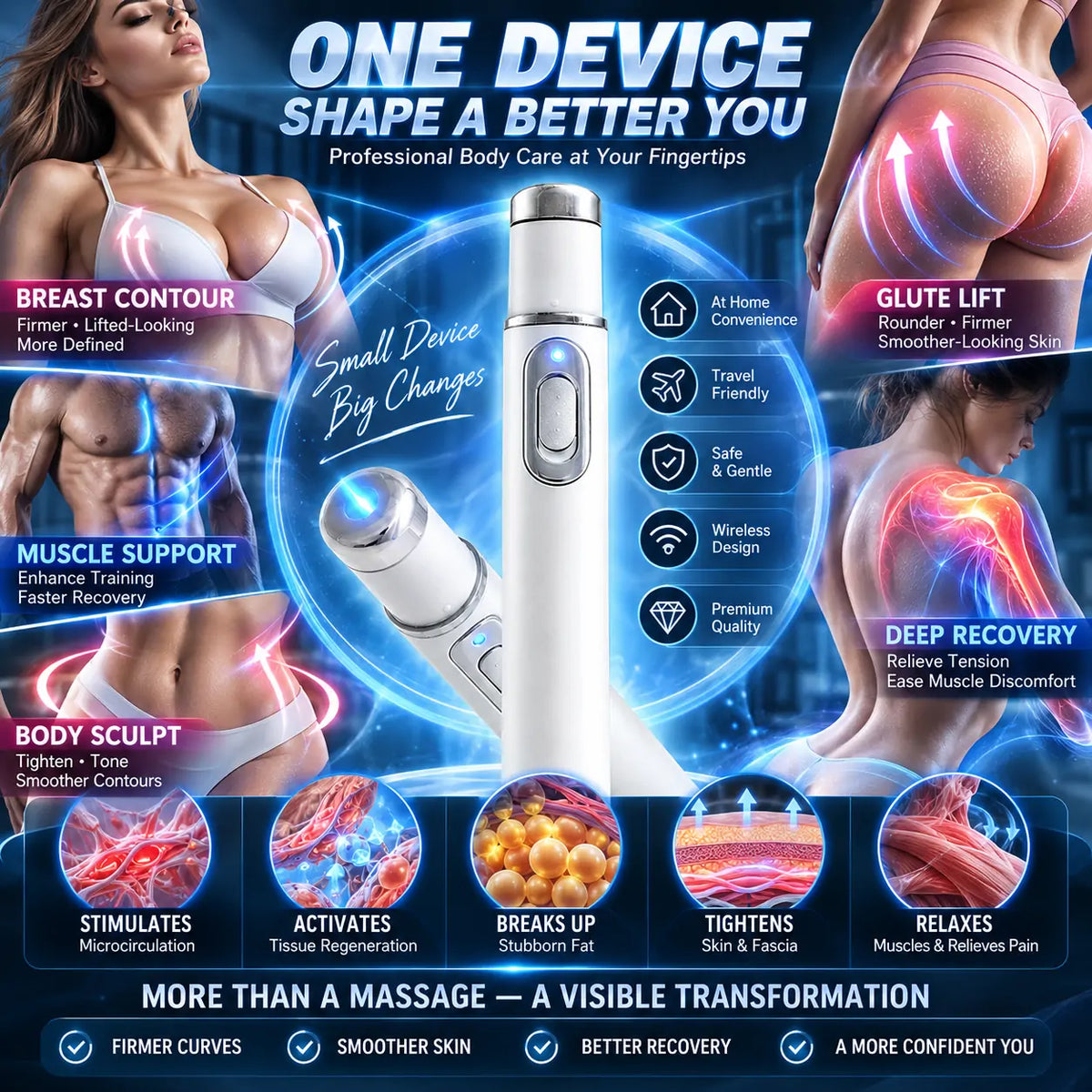 🔥ULTRASONIC SHOCK WAVE BODY REMODELING SYSTEM™——Enhances bust and lifts buttocks. Fuel Muscle Growth.Boost Circulation. Relieve Pain.