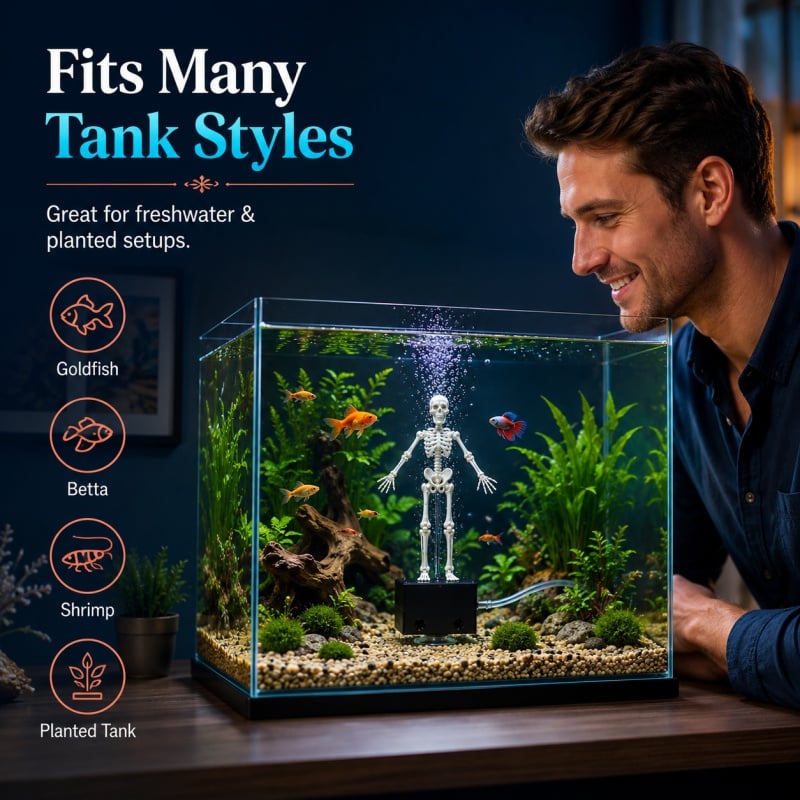 🔥HOT SALE 60% OFF💀🐠Air-Driven Dancing Skeleton Aquarium Ornament🕺