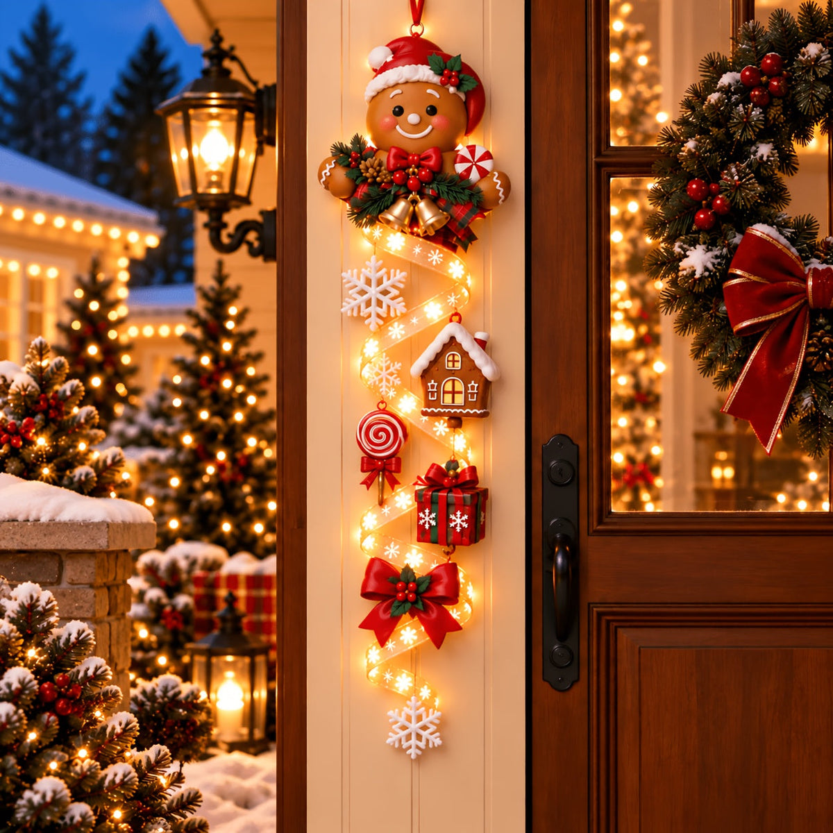 ❤️LED Christmas Door Hanging Decor – 3 Festive Styles