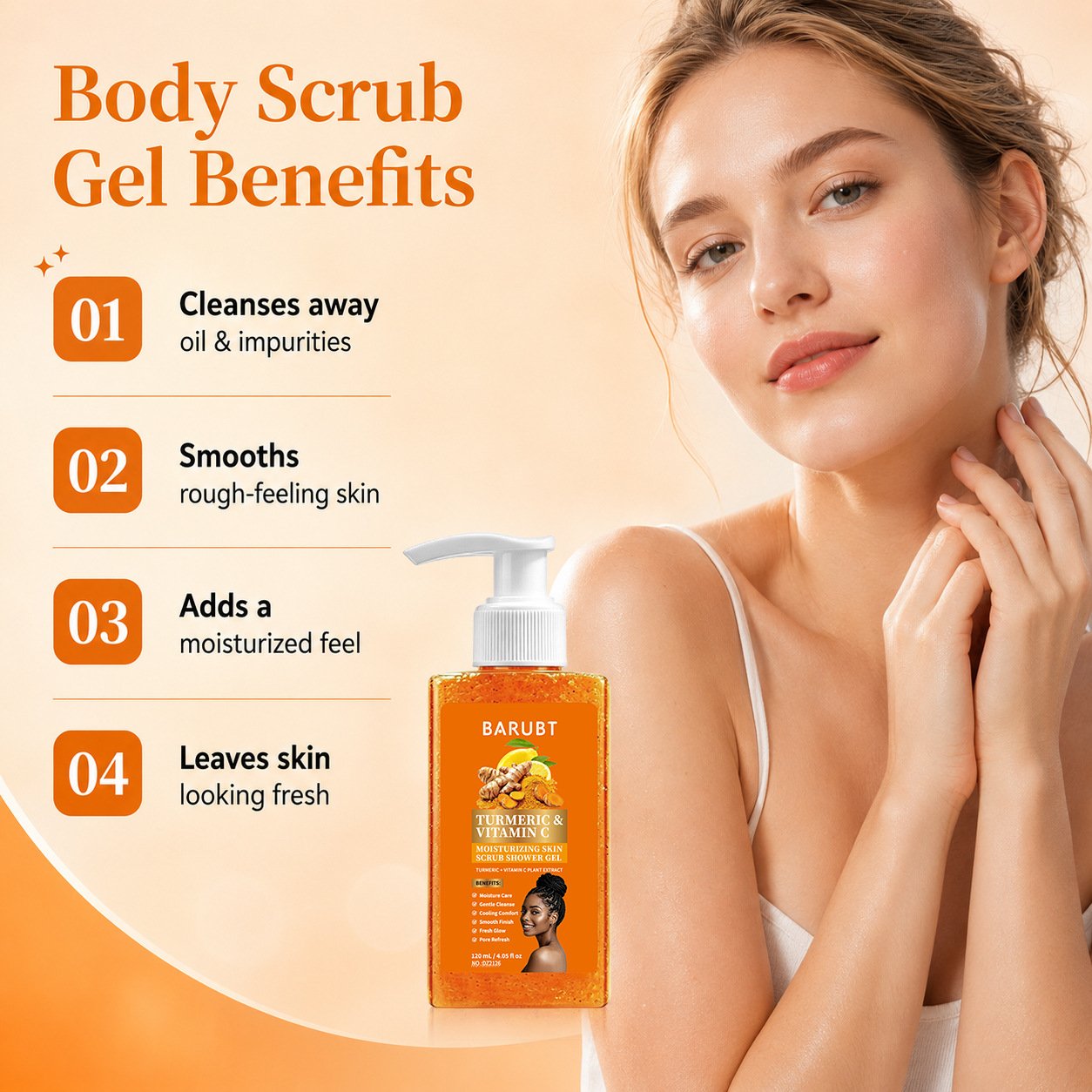 Turmeric & Vitamin C Moisturizing Exfoliating Shower Gel