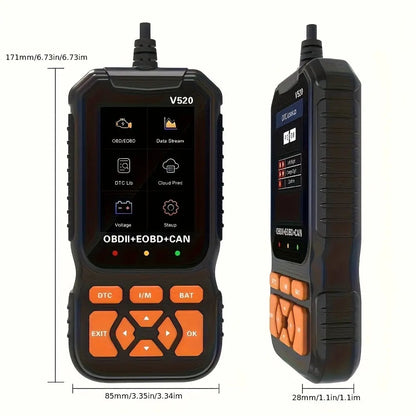 OBD2 Scanner Live Data Professional Mechanic OBDII Diagnostic Code Reader Tool For Check Engine Light Cloud Printing Daul UI Mode