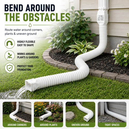 🏡Universal Flexible Downspout Extender - DIY Rainwater Diverter Pipe to Protect Home Foundation & Landscaping