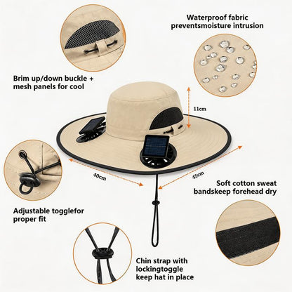 🔥Limited Time 50% Off✨Hat with Fans Solar Power