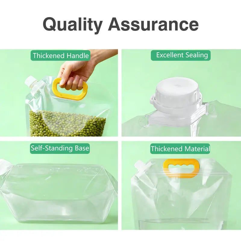 5 Counts Reusable Food Sealed Bags, leak proof design, prevent liquid spillage
