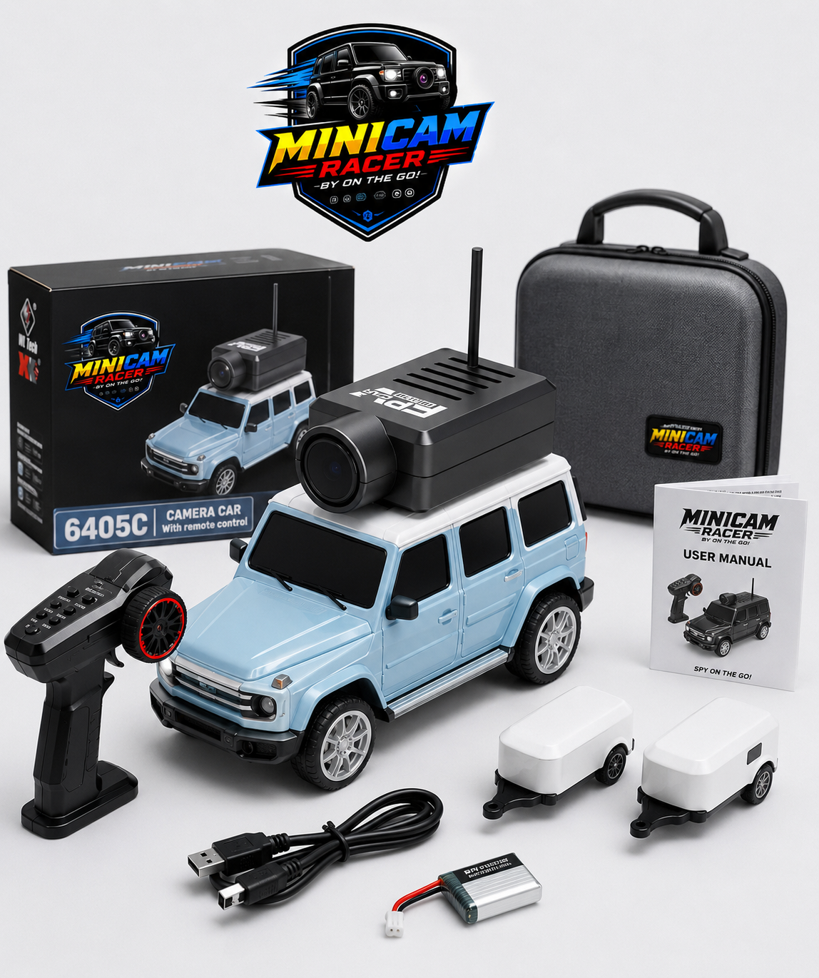 RC Off-Road Car with 720P HD FPV Camera, 2.4GHz Remote Control Truck with 3 Adjustable Speeds, 246FT Long Range Toy Gifts for Kids & Adults
