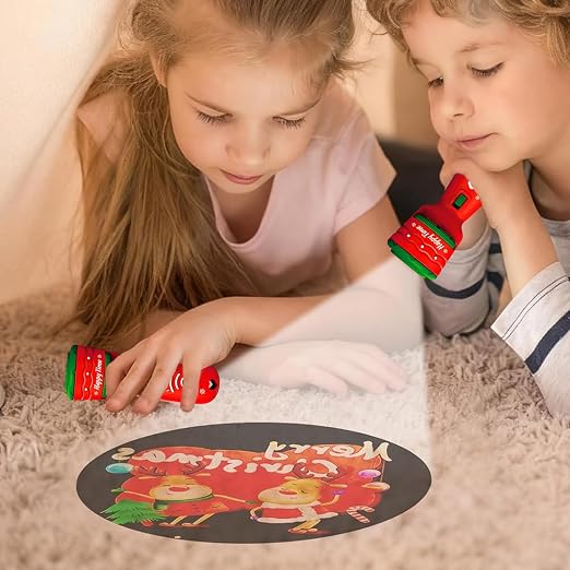 🎃👻Kids Halloween Christmas Projection Flashlight Toy – Create Magical Bedtime Stories With 24 Festive Light Slides