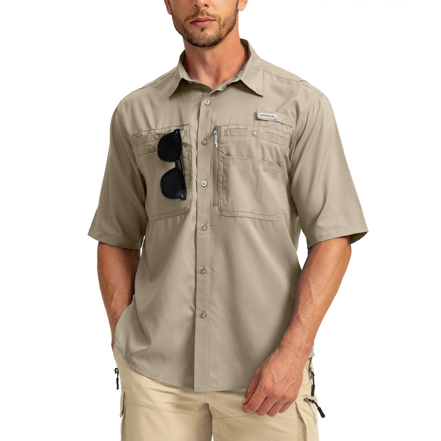 ☀️ Men’s UPF50+ Quick Dry Fishing Short Sleeve Shirt