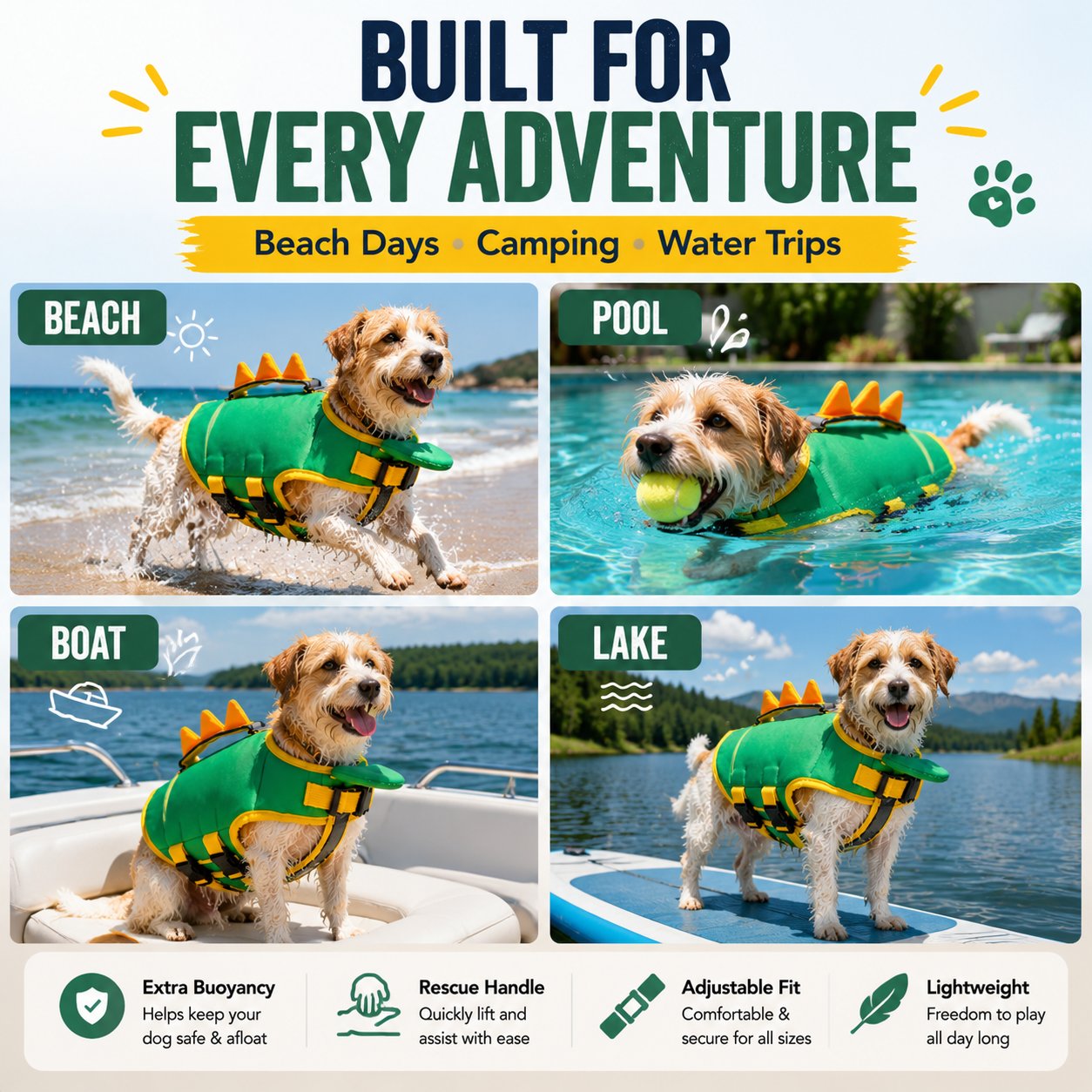Dinosaur Dog Life Jacket