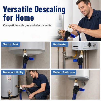 Disassembly-Free Water Heater Cleaning Tool for Gas and Electric Systems