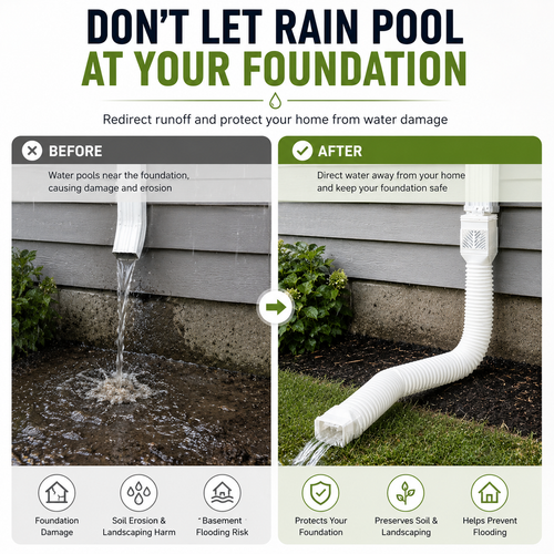 🏡Universal Flexible Downspout Extender - DIY Rainwater Diverter Pipe to Protect Home Foundation & Landscaping