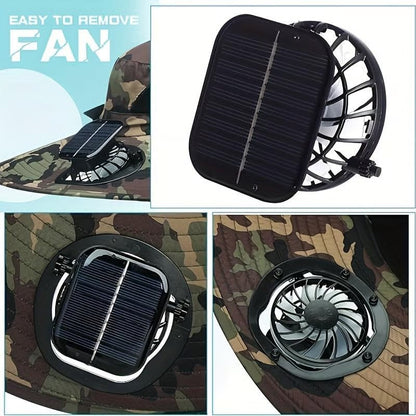 🔥Summer Hot Sale 49% OFF⚡-2026 New Ultralight Solar Fan Sun Fishing Hat-Solar & USB Charging🧢(Only 11oz)