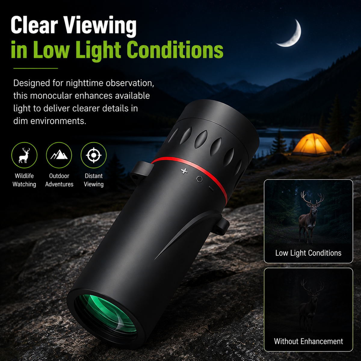 AI15 Day & Night Monocular Telescope – 50X HD Zoom