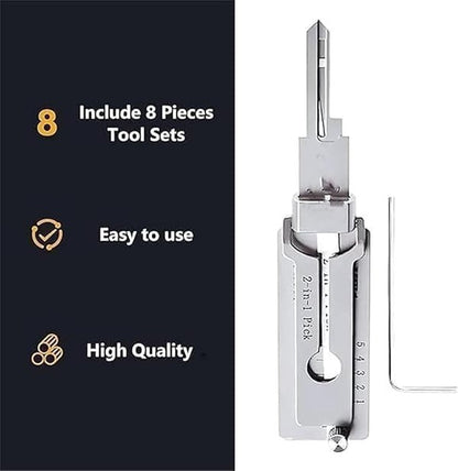 🔑2-in-1 Professional Locksmith Tool for Double Track Door Locks, Precision Lock Maintenance & Repair