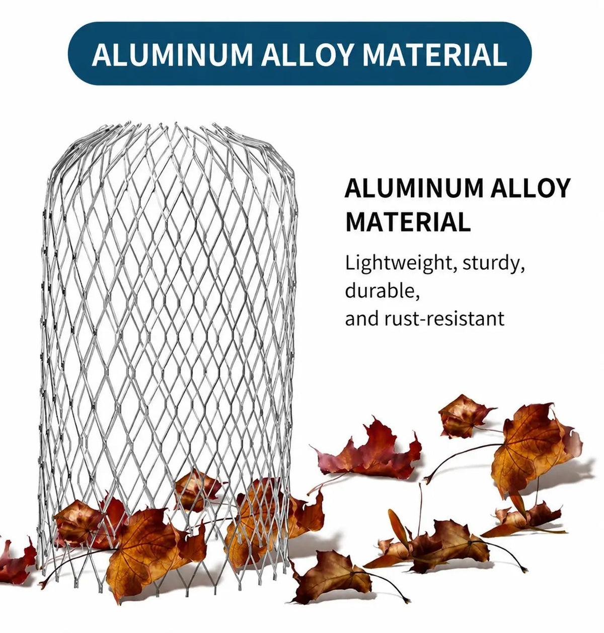 Aluminum Alloy Gutter Guard Filter 2 PCS, Roof Rain Gutter Downspout Strainer, Anti‐Clog Leaf Debris Catcher for Home Drainage System