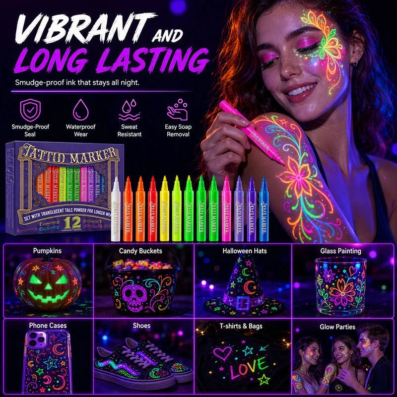 Glow Party Tattoo Pens