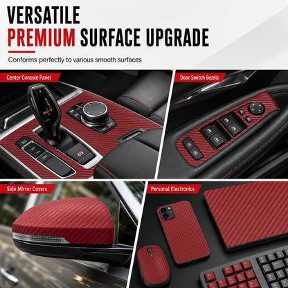 Upgrade Car Interior Instantly! Self-Adhesive Carbon Trim Film