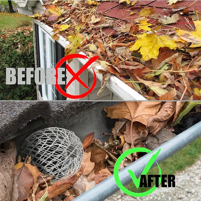 Aluminum Alloy Gutter Guard Filter 2 PCS, Roof Rain Gutter Downspout Strainer, Anti‐Clog Leaf Debris Catcher for Home Drainage System
