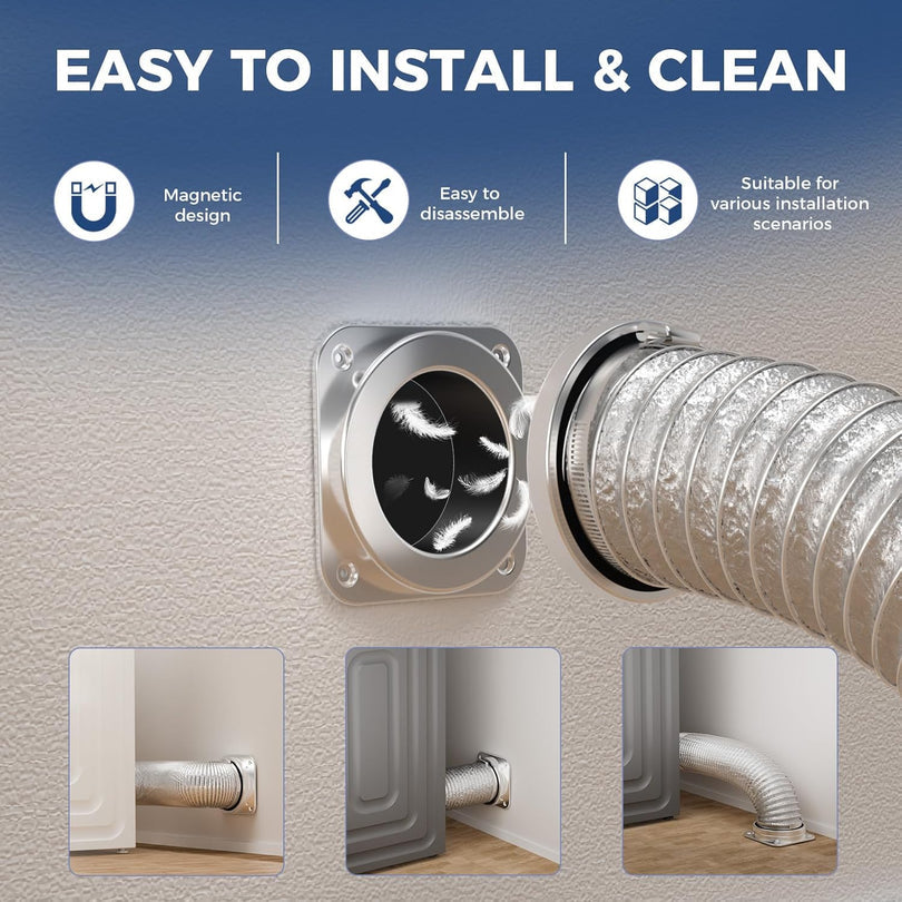 Aluminum alloy magnetic dryer vent coupling and metal components