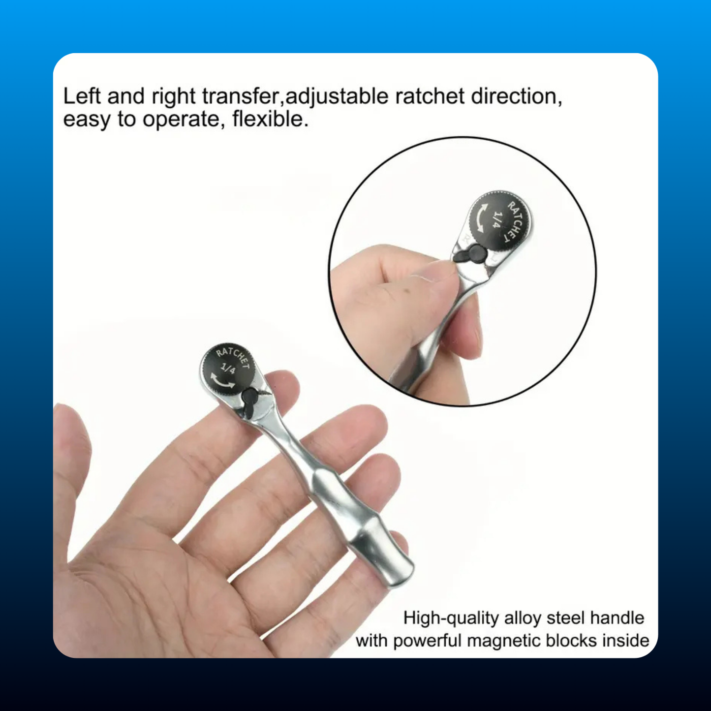 Mini Ratchet Wrench Set with Hex Slotted Phillips Bits All-in-One Portable Tool Kit