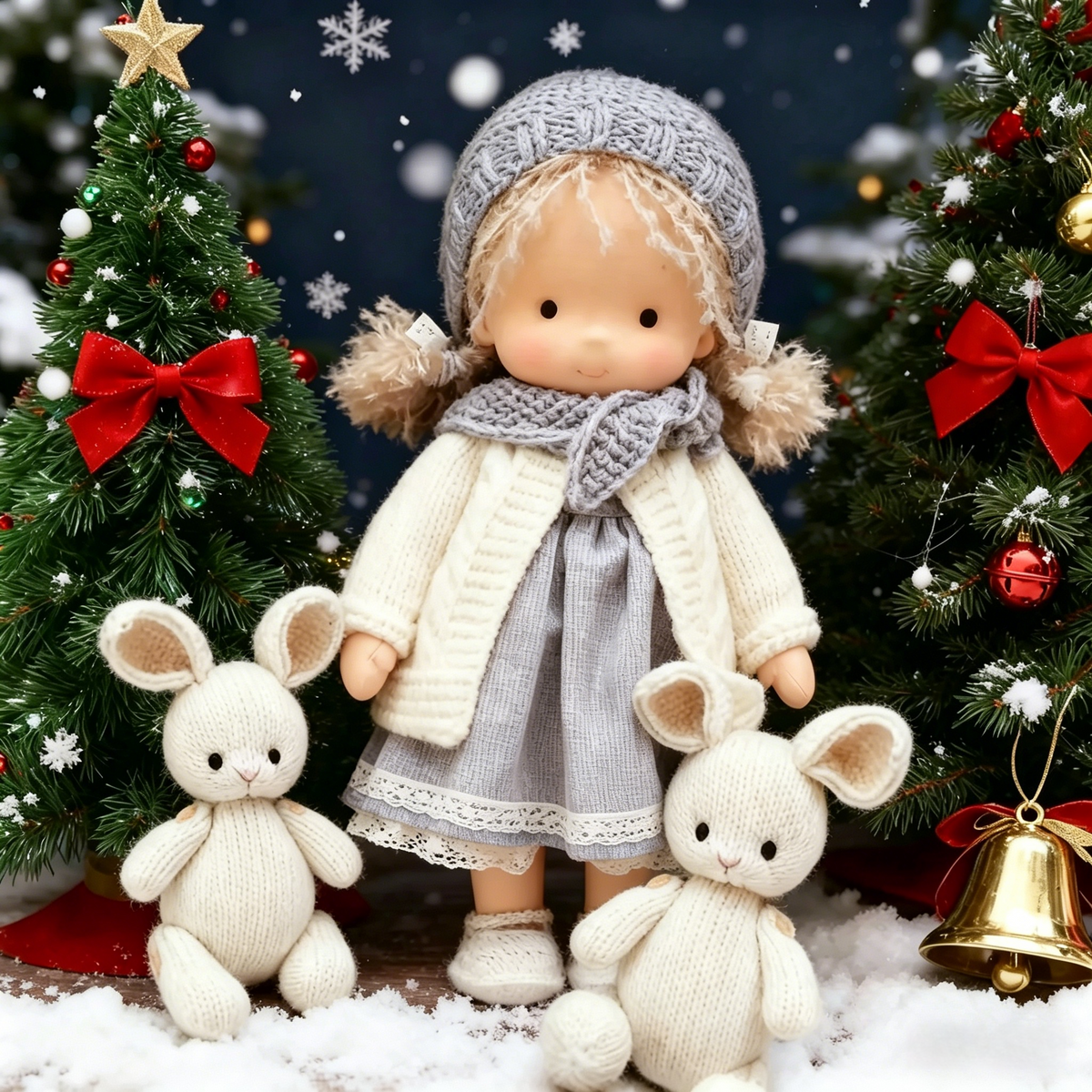 🔥 Handcrafted Waldorf Style Rag Doll, Cute Soft Fabric Doll, Perfect Gift for Girls