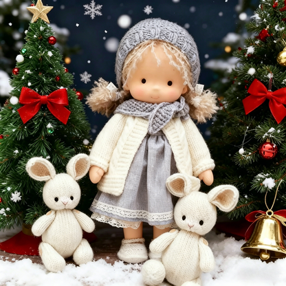 🔥 Handcrafted Waldorf Style Rag Doll, Cute Soft Fabric Doll, Perfect Gift for Girls