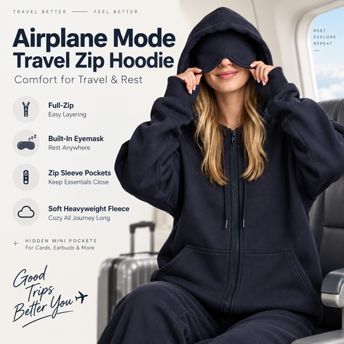 🧥Comfrt | Airplane Mode Travel Zip Hoodie