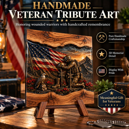 Veteran Tribute Cutting Board – Patriotic Military Memorial Kitchen Decor Gift For Heroes Who Served