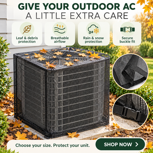 🌿 Breathable Outdoor AC Mesh Cover – Dust & Debris Protection
