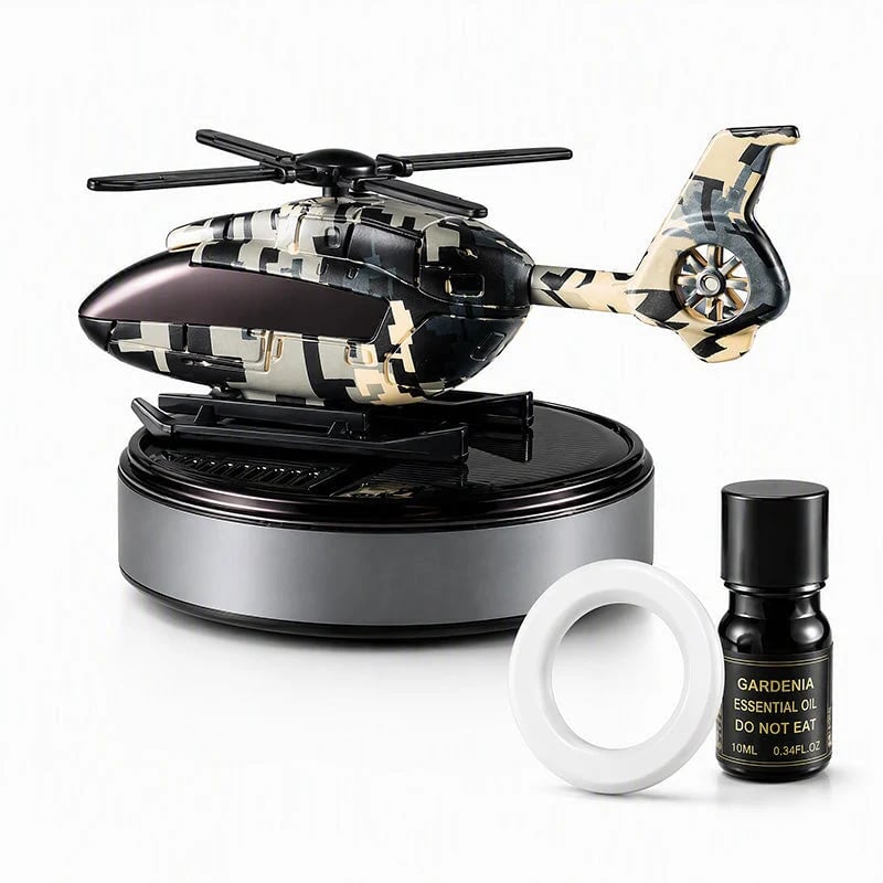 🔥HOT SALE 49% OFF✨Solar Helicopter Aromatherapy Diffuser – Spins in Light, Refillable Scent Pads, for Car & Home🚁