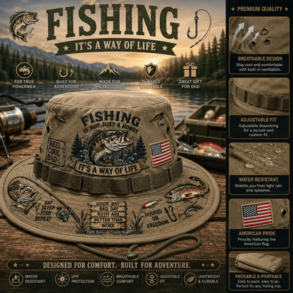 🇺🇸 Last Day Promo: 49% OFF🎣Fishing Is a Way of Life Boonie Hat
