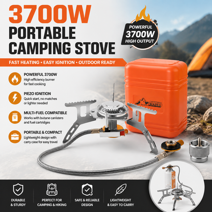 3700W Portable Camping Gas Stove with Piezo Ignition